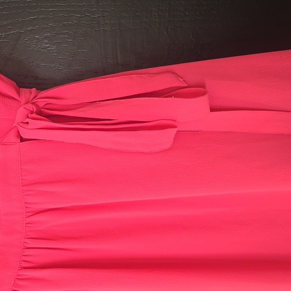 CeCe By Cynthia Steffe Hot Pink Sleeveless Ruffled Wrap Dress Size Large - Picture 5 of 13